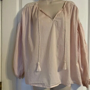Levi’s Lt Pink Long Sleeve Boho Light Weight‎ Cotton Shirt Sz L